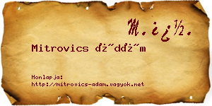 Mitrovics Ádám névjegykártya